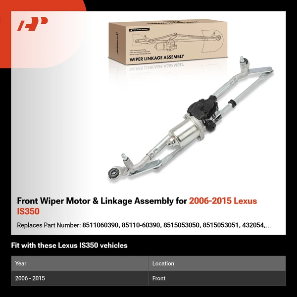Front Wiper Motor & Linkage Assembly for 2006-2015 Lexus IS350