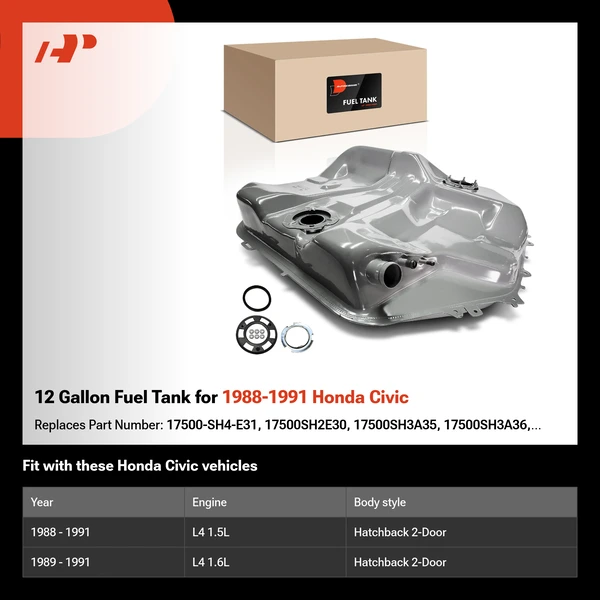 12 Gallon Fuel Tank for 1988-1991 Honda Civic