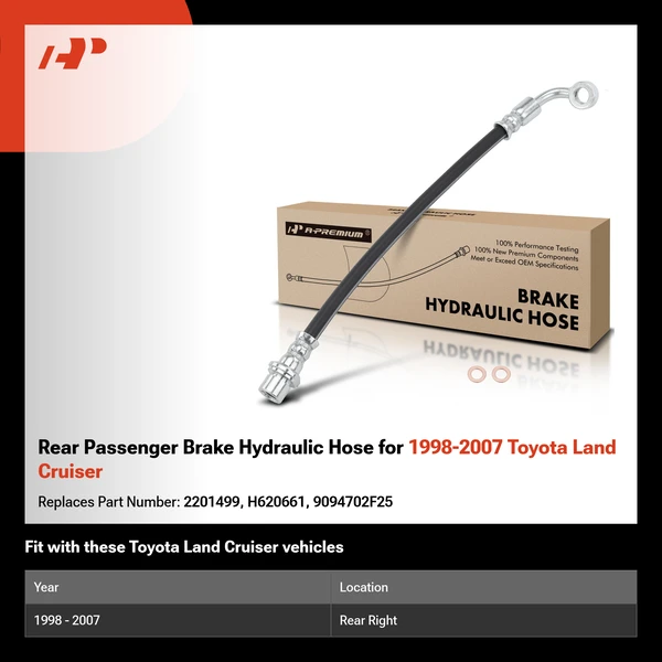 Rear Passenger Brake Hydraulic Hose for 1998-2007 Toyota Land Cruiser
