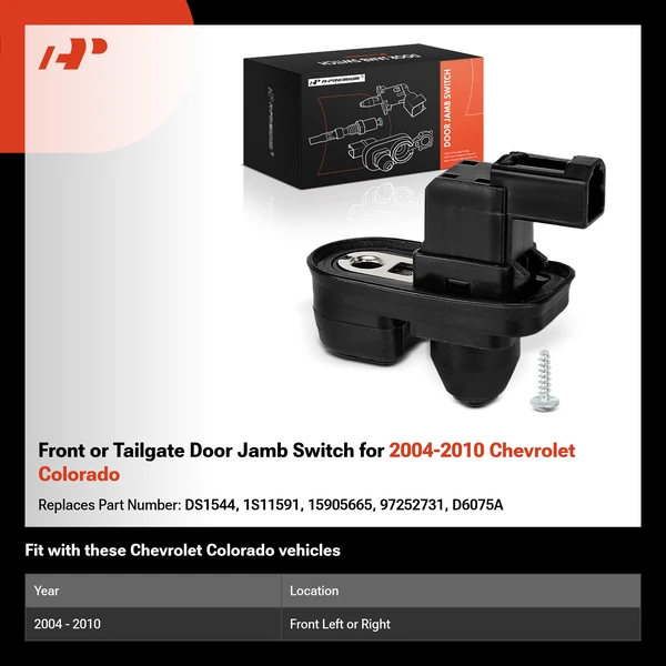 Front or Tailgate Door Jamb Switch for 2004-2010 Chevrolet Colorado