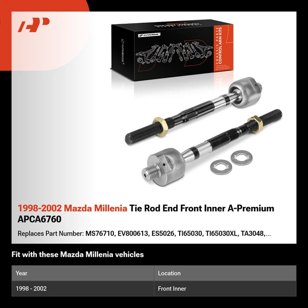 1998-2002 Mazda Millenia Tie Rod End Front Inner A-Premium APCA6760