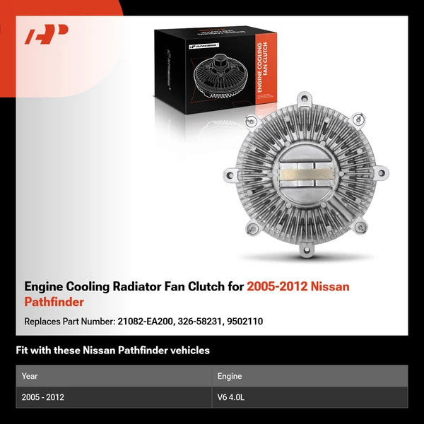 Engine Cooling Radiator Fan Clutch for 2005-2012 Nissan Pathfinder