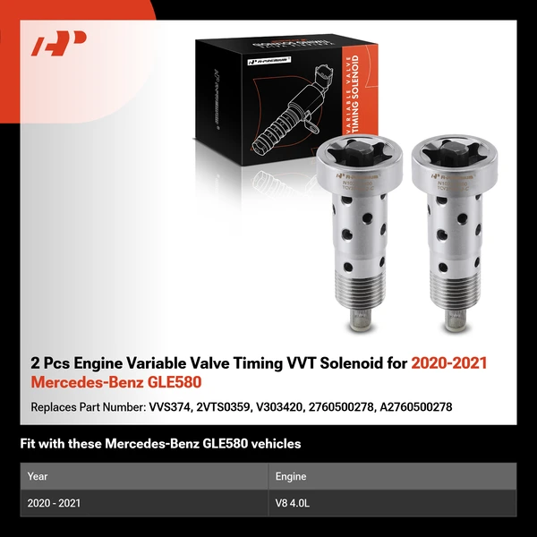 2 Pcs Engine Variable Valve Timing VVT Solenoid for 2020-2021 Mercedes-Benz GLE580