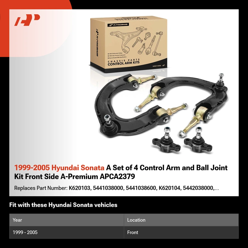 1999-2005 Hyundai Sonata A Set of 4 Control Arm and Ball Joint Kit Front Side A-Premium APCA2379