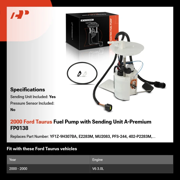 2000 Ford Taurus Fuel Pump with Sending Unit A-Premium FP0138