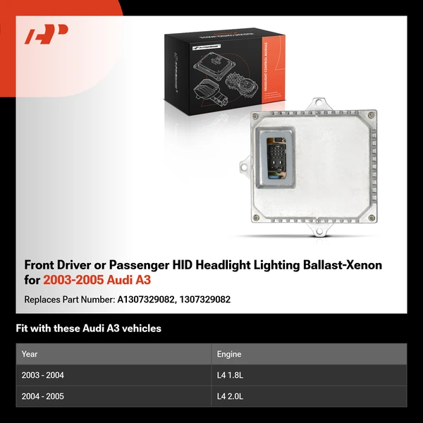 Front Driver or Passenger HID Headlight Lighting Ballast-Xenon for 2003-2005 Audi A3