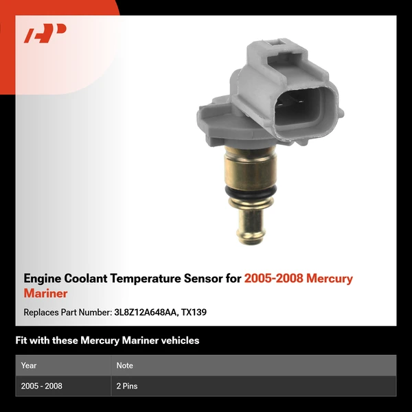 Engine Coolant Temperature Sensor for 2005-2008 Mercury Mariner