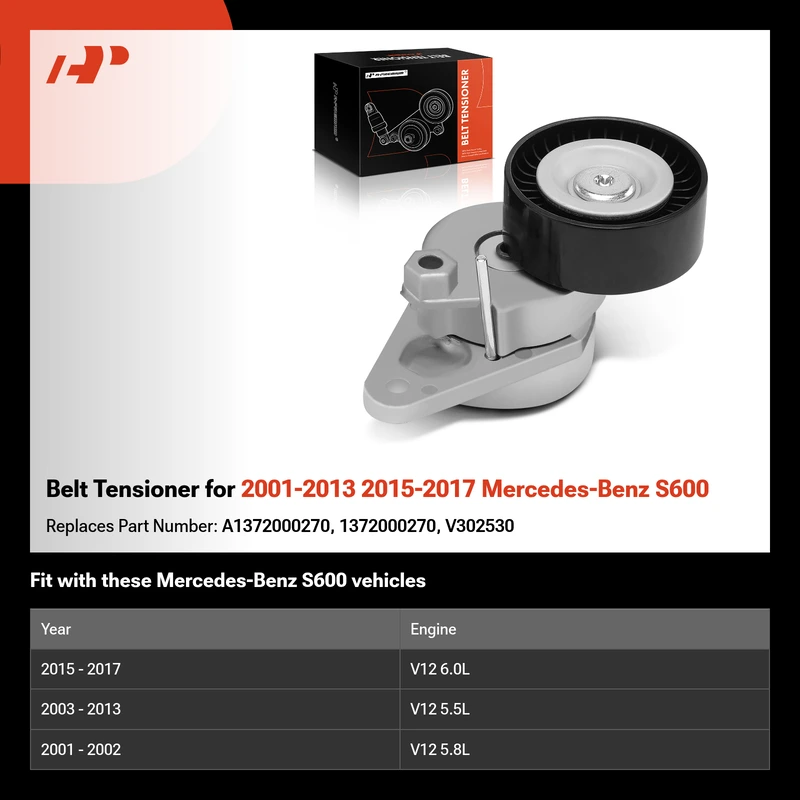 Belt Tensioner for 2001-2013 2015-2017 Mercedes-Benz S600