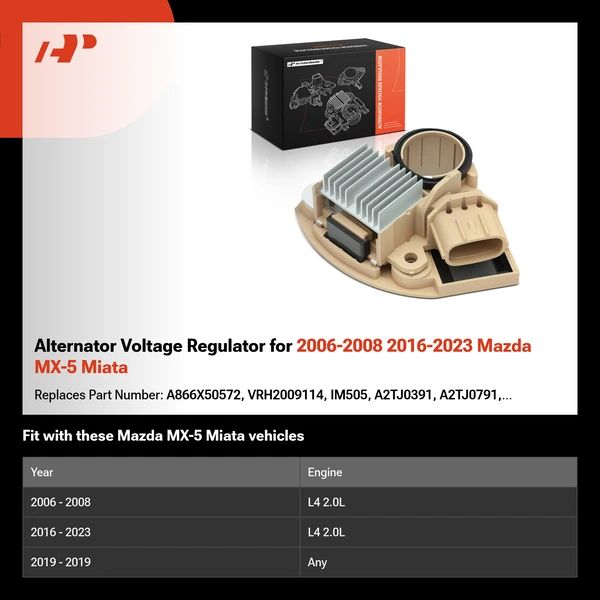 Alternator Voltage Regulator for 2006-2008 2016-2023 Mazda MX-5 Miata