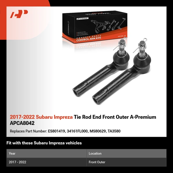 2017-2022 Subaru Impreza Tie Rod End Front Outer A-Premium APCA8042