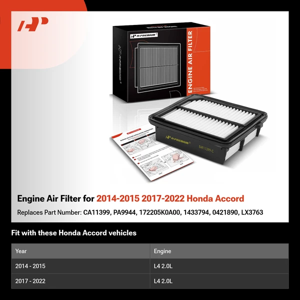 Engine Air Filter for 2014-2015 2017-2022 Honda Accord