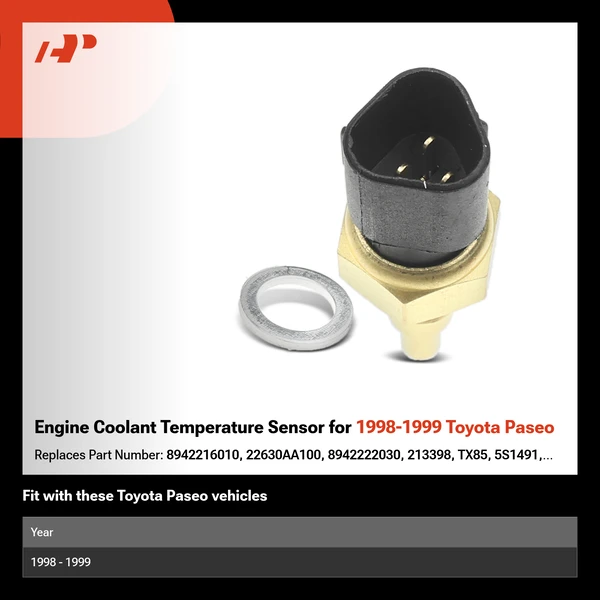Engine Coolant Temperature Sensor for 1998-1999 Toyota Paseo