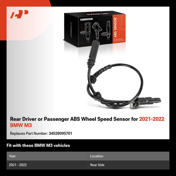 Rear Driver or Passenger ABS Wheel Speed Sensor for 2021-2022 BMW M3