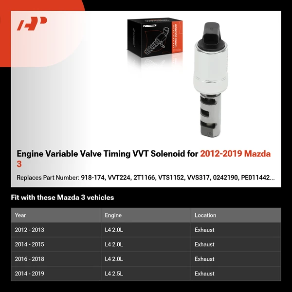 Engine Variable Valve Timing VVT Solenoid for 2012-2019 Mazda 3