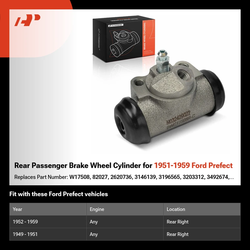 Rear Passenger Brake Wheel Cylinder for 1951-1959 Ford Prefect