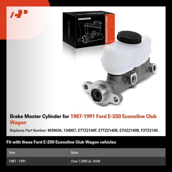 Brake Master Cylinder for 1987-1991 Ford E-250 Econoline Club Wagon