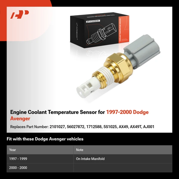 Engine Coolant Temperature Sensor for 1997-2000 Dodge Avenger