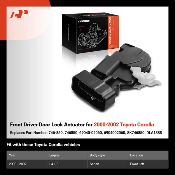 Front Driver Door Lock Actuator for 2000-2002 Toyota Corolla