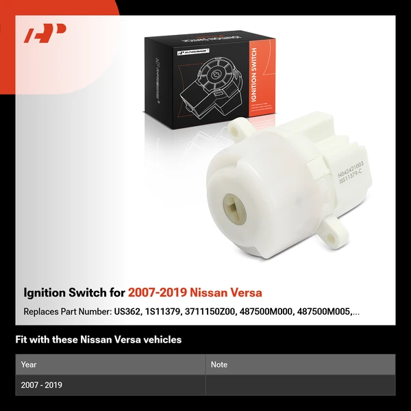 Ignition Switch for 2007-2019 Nissan Versa