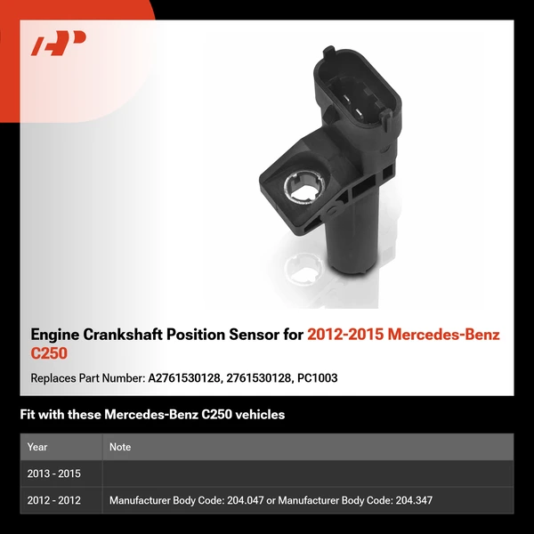 Engine Crankshaft Position Sensor for 2012-2015 Mercedes-Benz C250