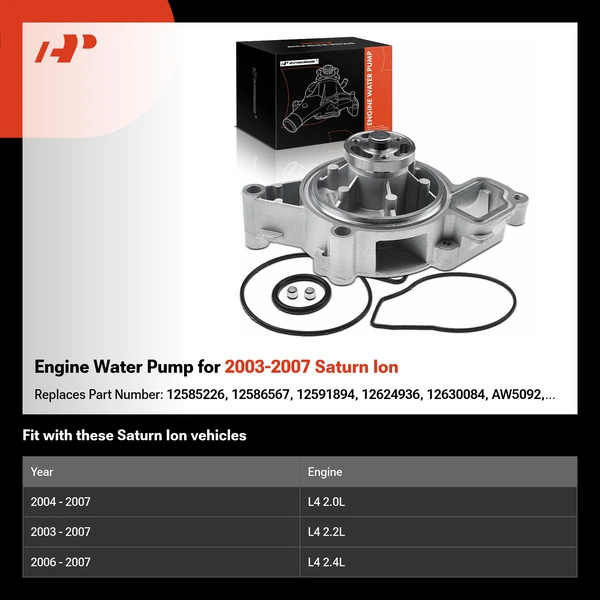 Engine Water Pump for 2003-2007 Saturn Ion