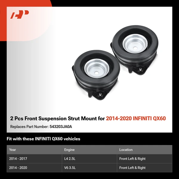 2 Pcs Front Suspension Strut Mount for 2014-2020 INFINITI QX60