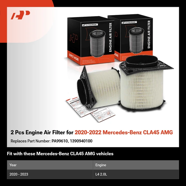 2 Pcs Engine Air Filter for 2020-2022 Mercedes-Benz CLA45 AMG