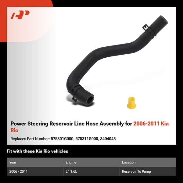 Power Steering Reservoir Line Hose Assembly for 2006-2011 Kia Rio