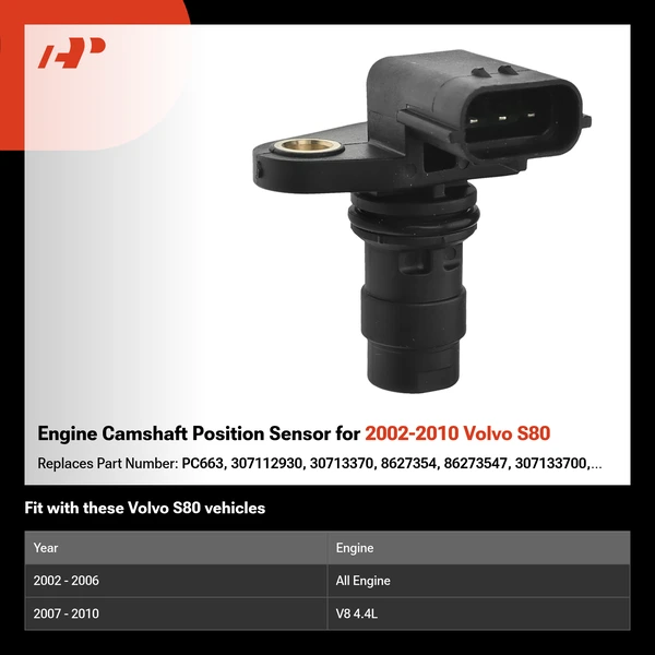 Engine Camshaft Position Sensor for 2002-2010 Volvo S80