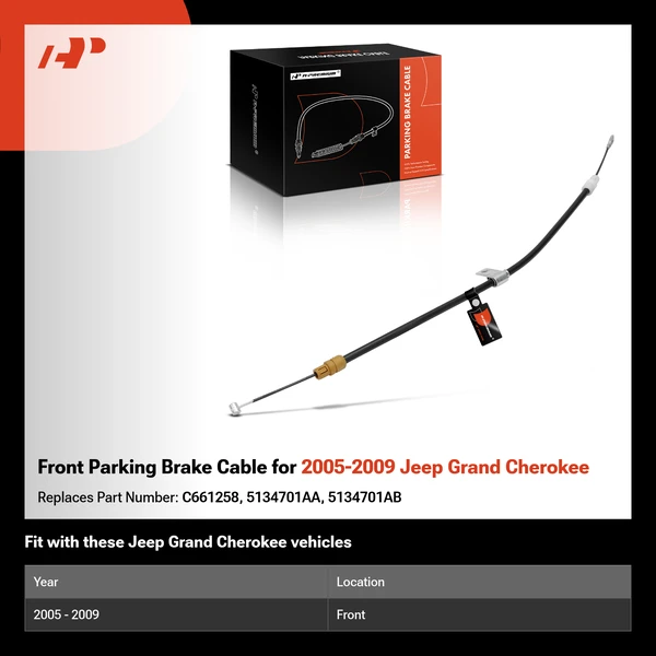 Front Parking Brake Cable for 2005-2009 Jeep Grand Cherokee