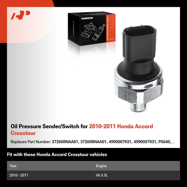 Oil Pressure Sender/Switch for 2010-2011 Honda Accord Crosstour