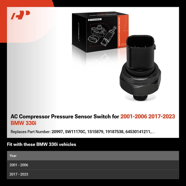 AC Compressor Pressure Sensor Switch for 2001-2006 2017-2023 BMW 330i