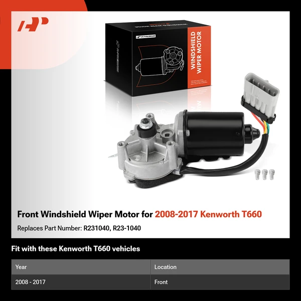 Front Windshield Wiper Motor for 2008-2017 Kenworth T660