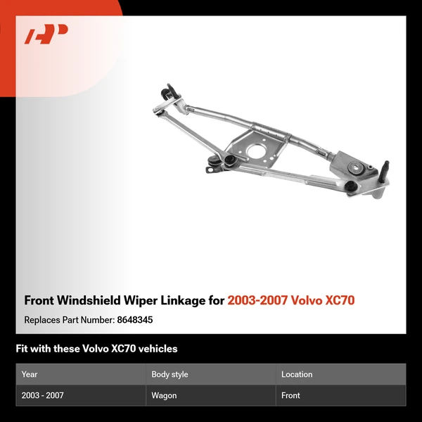 Front Windshield Wiper Linkage for 2003-2007 Volvo XC70