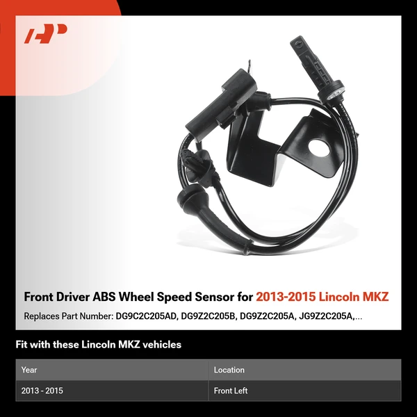 Front Driver ABS Wheel Speed Sensor for 2013-2015 Lincoln MKZ
