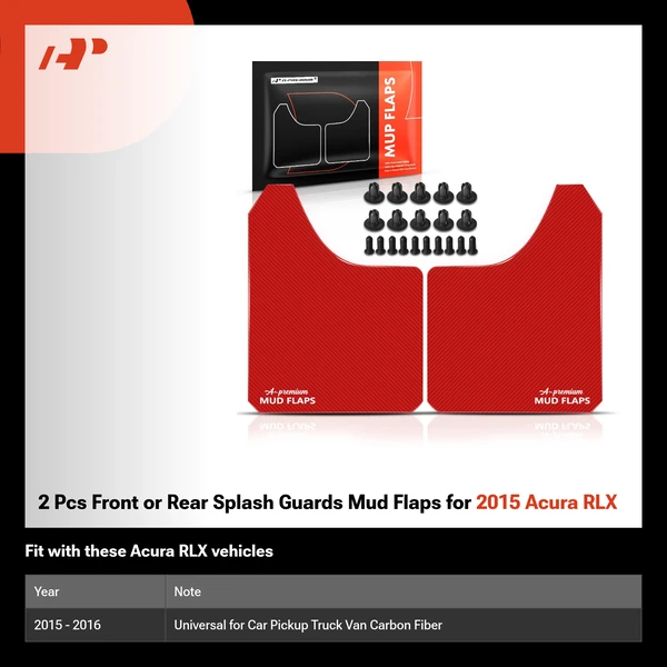 2 Pcs Front or Rear Splash Guards Mud Flaps for 2015 Acura RLX