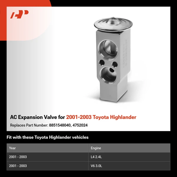 AC Expansion Valve for 2001-2003 Toyota Highlander