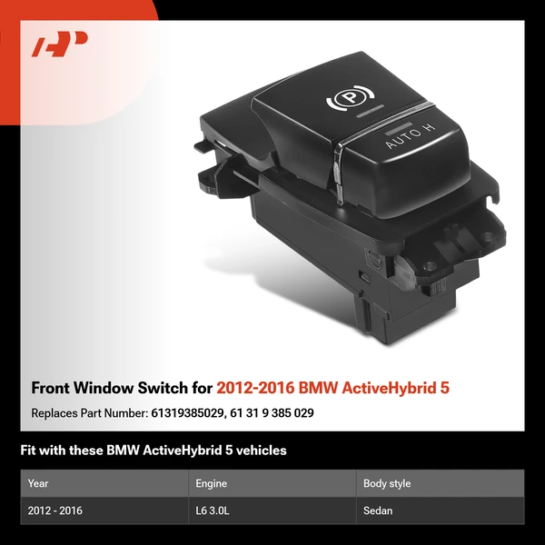 Front Window Switch for 2012-2016 BMW ActiveHybrid 5