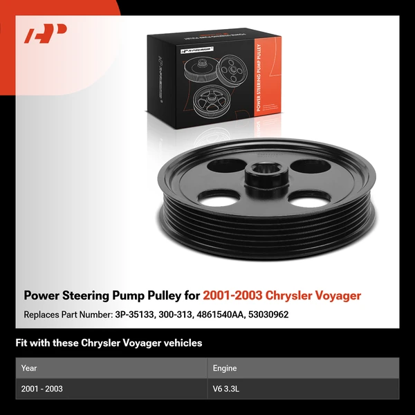 Power Steering Pump Pulley for 2001-2003 Chrysler Voyager