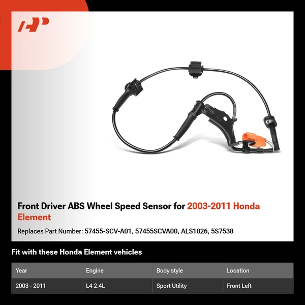 Front Driver ABS Wheel Speed Sensor for 2003-2011 Honda Element