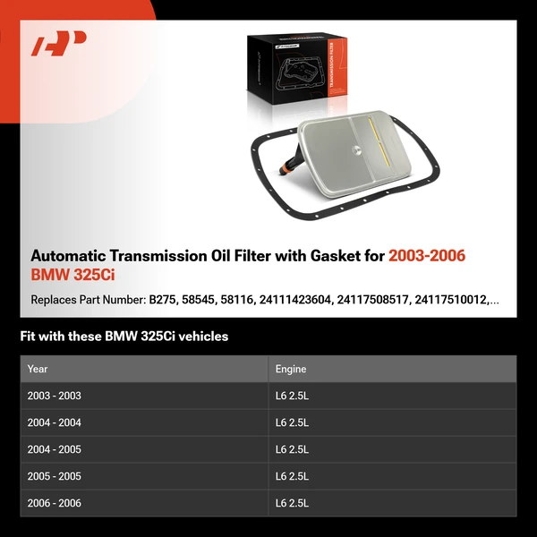 Automatic Transmission Oil Filter with Gasket for 2003-2006 BMW 325Ci