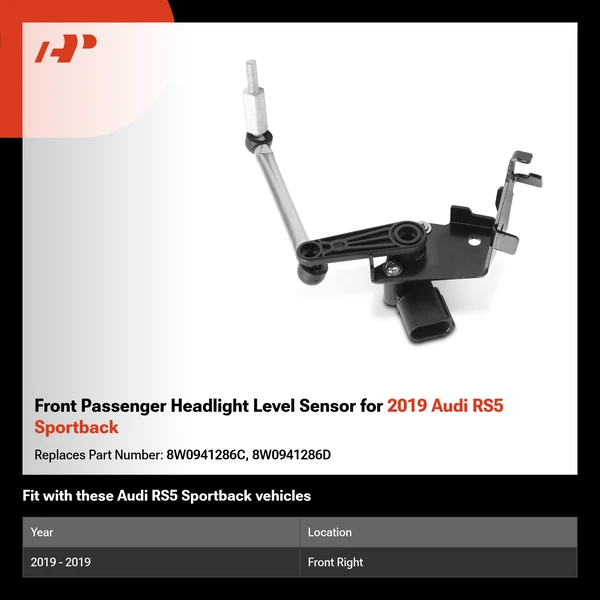 Front Passenger Headlight Level Sensor for 2019 Audi RS5 Sportback