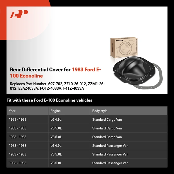 Rear Differential Cover for 1983 Ford E-100 Econoline