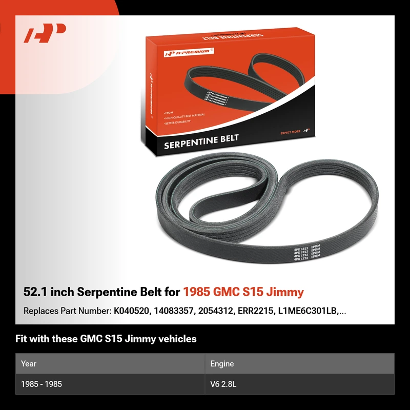 52.1 inch Serpentine Belt for 1985 GMC S15 Jimmy