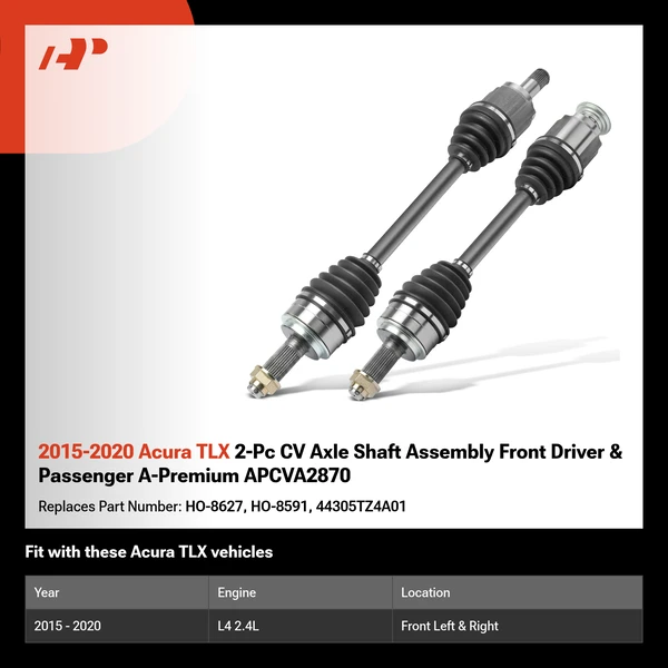 2015-2020 Acura TLX 2-Pc CV Axle Shaft Assembly Front Driver & Passenger A-Premium APCVA2870
