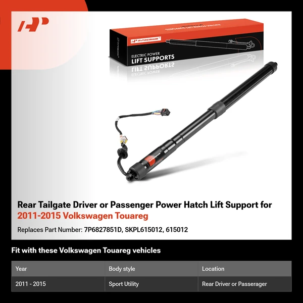 Rear Tailgate Driver or Passenger Power Hatch Lift Support for 2011-2015 Volkswagen Touareg