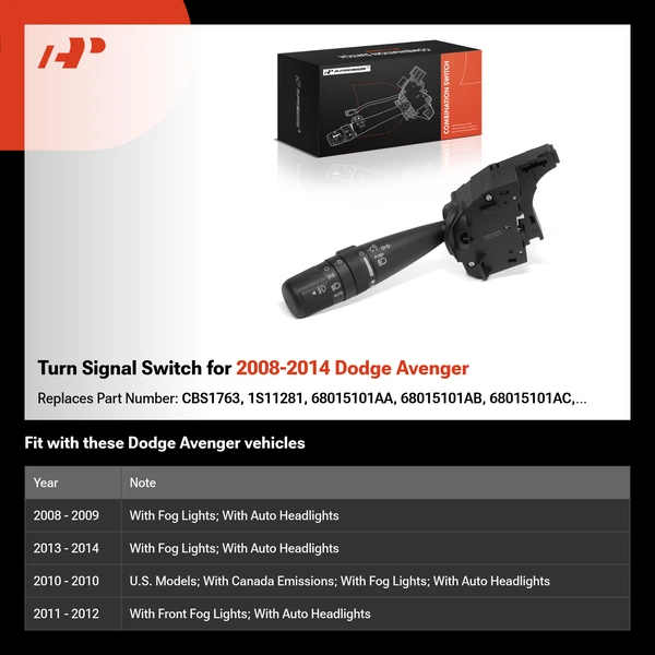 Turn Signal Switch for 2008-2014 Dodge Avenger
