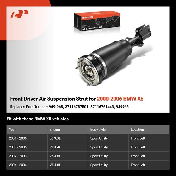 Front Driver Air Suspension Strut for 2000-2006 BMW X5