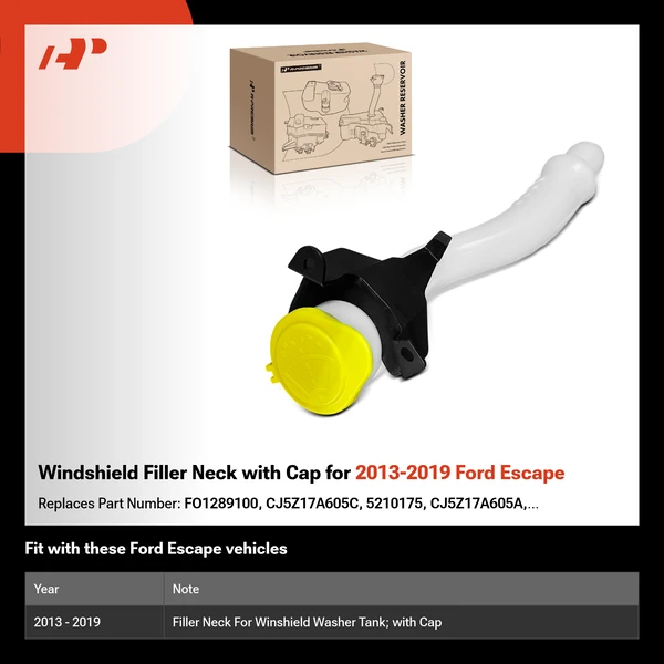 Windshield Filler Neck with Cap for 2013-2019 Ford Escape
