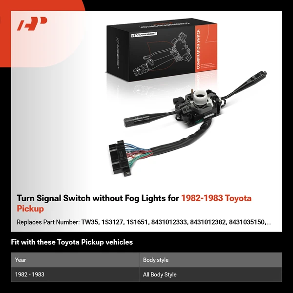 Turn Signal Switch without Fog Lights for 1982-1983 Toyota Pickup